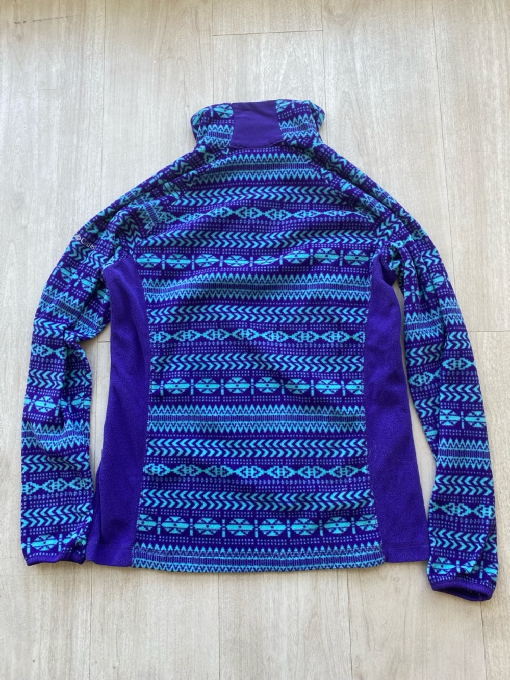 Columbia Sportswear Women's Medium Purple Teal Isle Fleece Quarter Zip Pullover - Picture 11 of 13